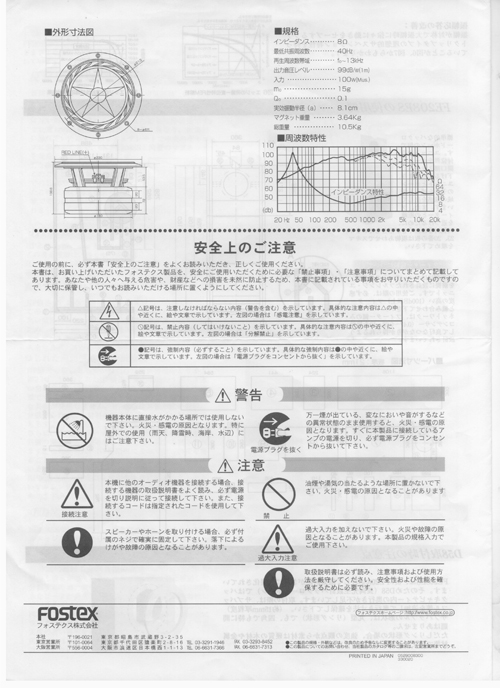 FE-208ES取り説ー特性